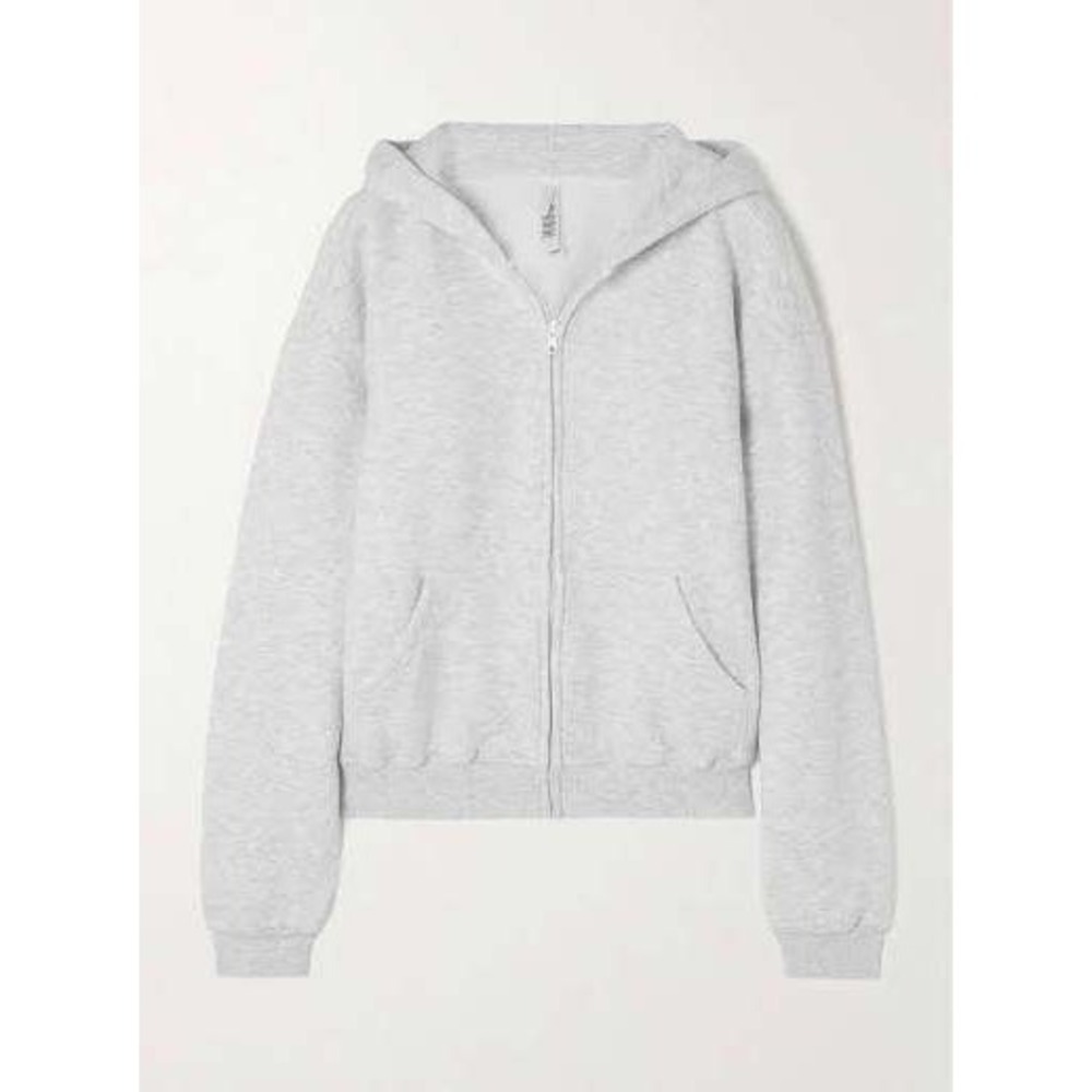 Skims Zip Up Hoodie Women XL Gray Full Zip Fleece Sweatshirt